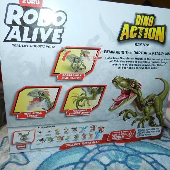 Robo Alive 🦖🦕 Dino Action Electronic Pet Raptor ZURU 🆕⌚📦🏃💨🚚 - Picture 11 of 16
